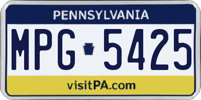 PA license plate MPG5425