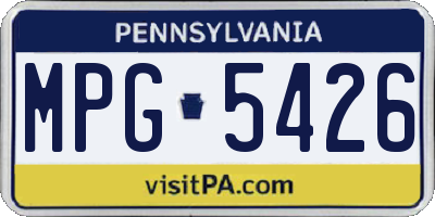 PA license plate MPG5426