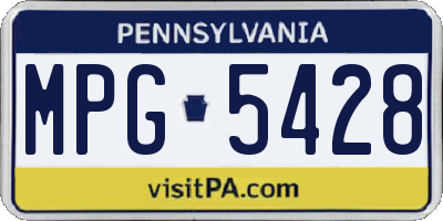 PA license plate MPG5428