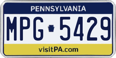 PA license plate MPG5429