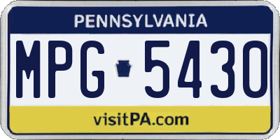 PA license plate MPG5430