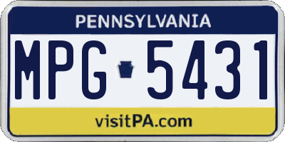 PA license plate MPG5431