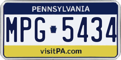 PA license plate MPG5434