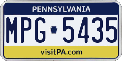 PA license plate MPG5435