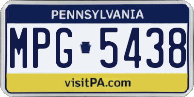 PA license plate MPG5438