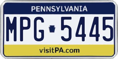 PA license plate MPG5445