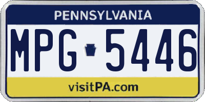 PA license plate MPG5446