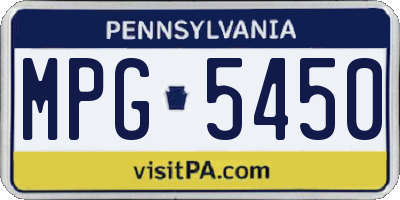 PA license plate MPG5450