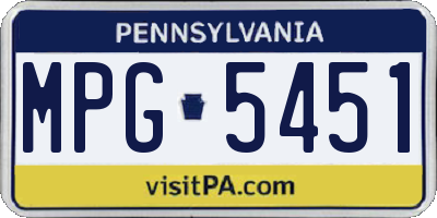 PA license plate MPG5451