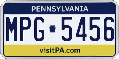 PA license plate MPG5456