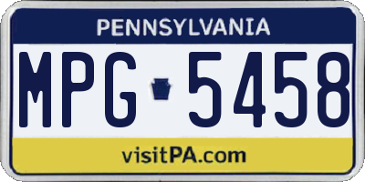 PA license plate MPG5458