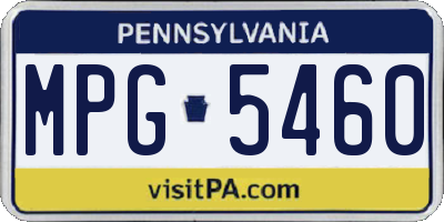 PA license plate MPG5460