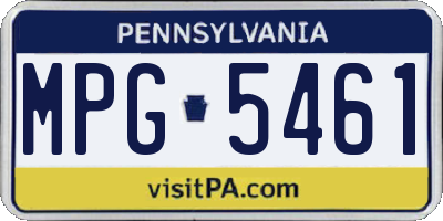 PA license plate MPG5461