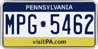 PA license plate MPG5462