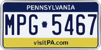 PA license plate MPG5467