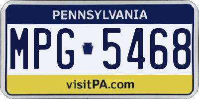 PA license plate MPG5468