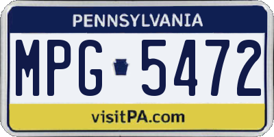 PA license plate MPG5472