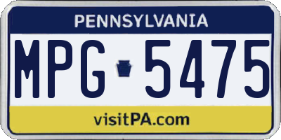 PA license plate MPG5475