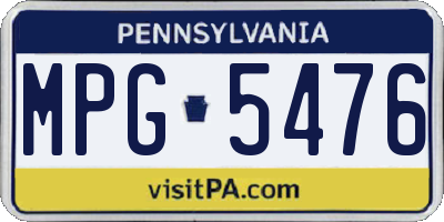 PA license plate MPG5476