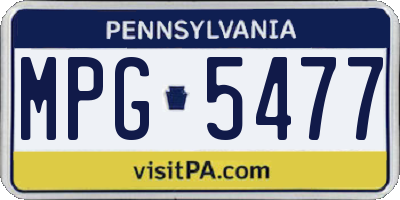 PA license plate MPG5477