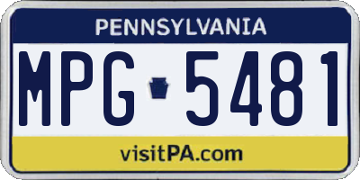 PA license plate MPG5481