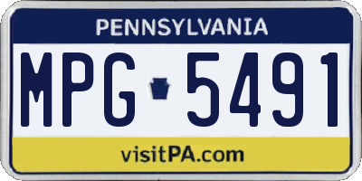 PA license plate MPG5491