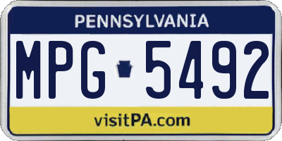 PA license plate MPG5492