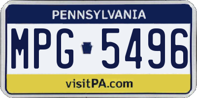 PA license plate MPG5496