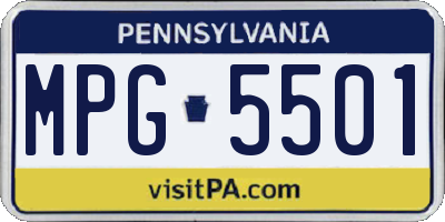 PA license plate MPG5501