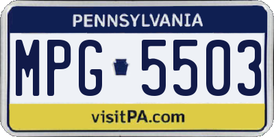 PA license plate MPG5503