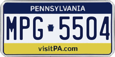 PA license plate MPG5504