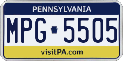 PA license plate MPG5505
