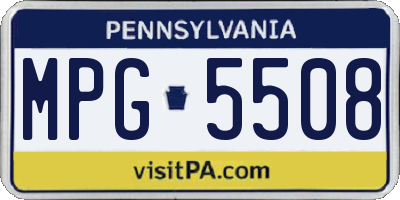 PA license plate MPG5508