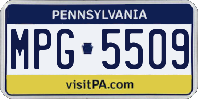 PA license plate MPG5509
