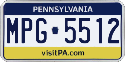 PA license plate MPG5512