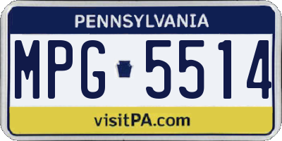 PA license plate MPG5514