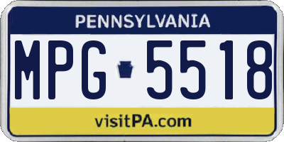 PA license plate MPG5518