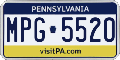 PA license plate MPG5520