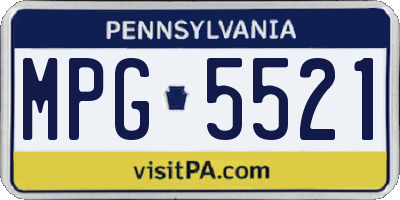 PA license plate MPG5521