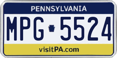 PA license plate MPG5524