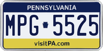 PA license plate MPG5525