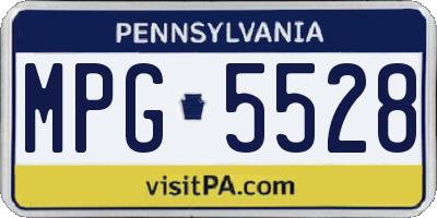 PA license plate MPG5528