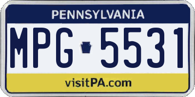 PA license plate MPG5531