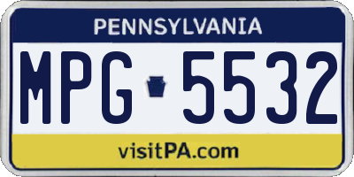 PA license plate MPG5532