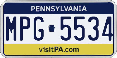 PA license plate MPG5534
