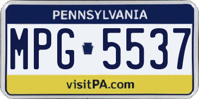 PA license plate MPG5537