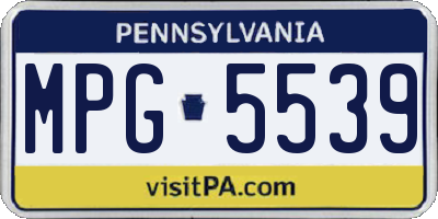 PA license plate MPG5539