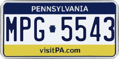 PA license plate MPG5543