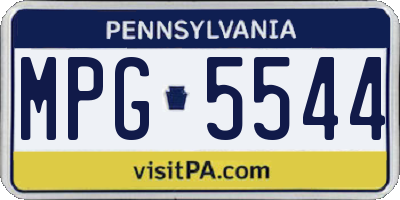 PA license plate MPG5544