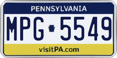 PA license plate MPG5549